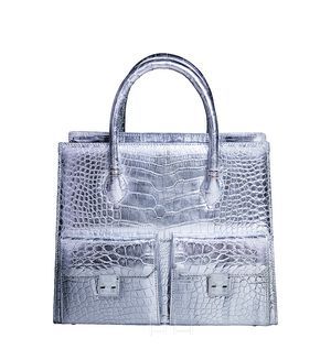 银色鳄鱼皮New York Tote纽约包 银色鳄鱼皮New York Tote纽约包